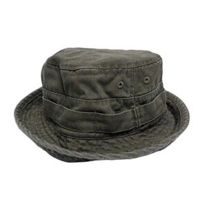 H&M Bucket Hat Skate 90s Y2k Green Retro Vintage Boonie Cap Canvas Distressed